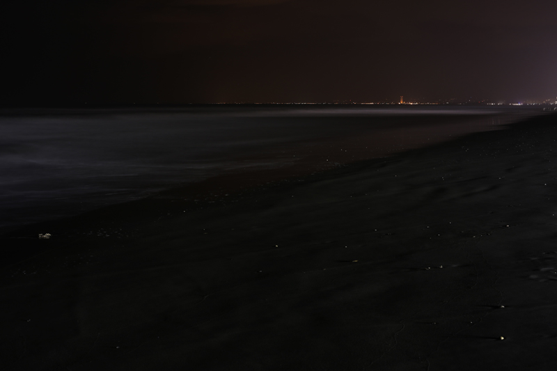 Cervia di notte, spiaggia