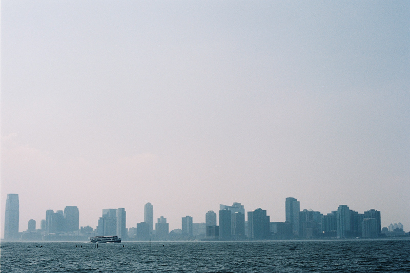 Lo skyline di New York visto dall'Hudson River