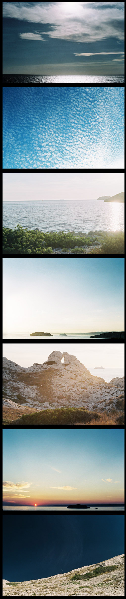 falesie e paesaggio di mare in provenza estate foto pellicola