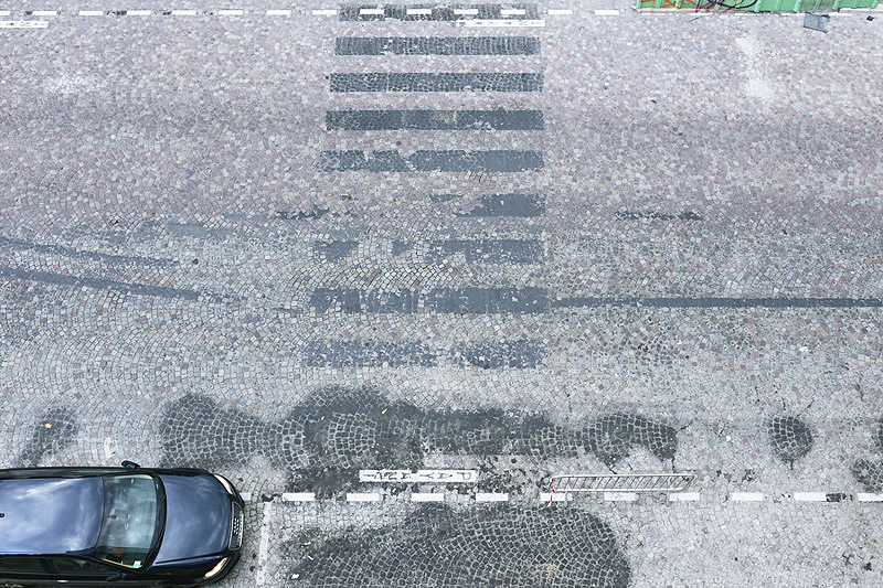 Paris - A car alone at Porte d'Auteil