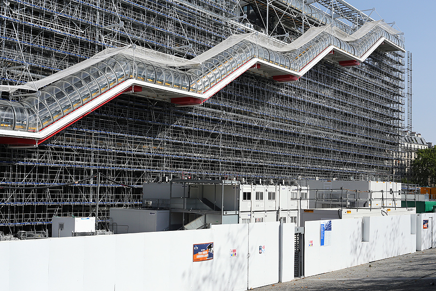 centre pompidous pendant les travaux vue sur l'avancement du chantier