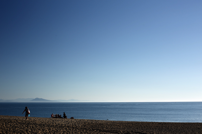 France Ocean beach and blue sky