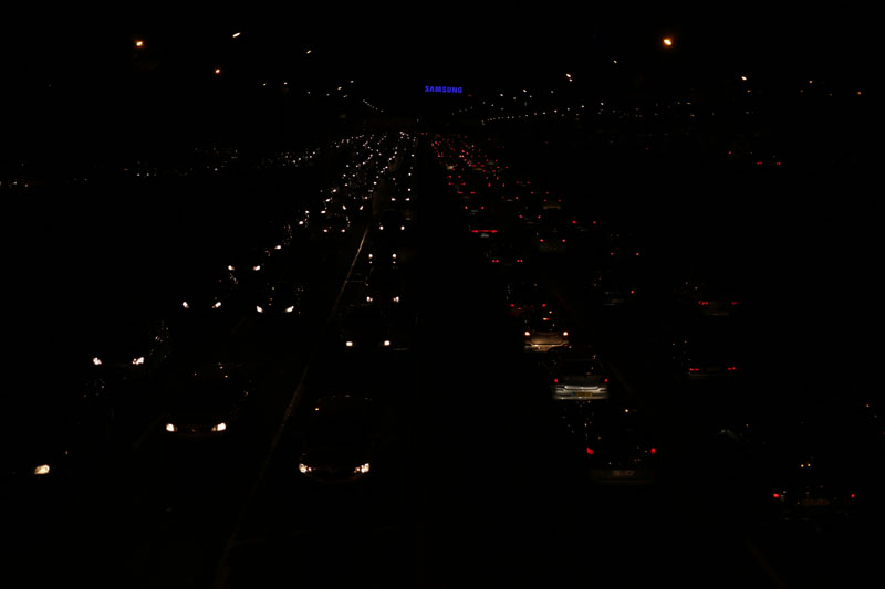 Paris - Boulevard Priphrique la nuit