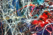 thumbnail photo as art, coloured lines by night