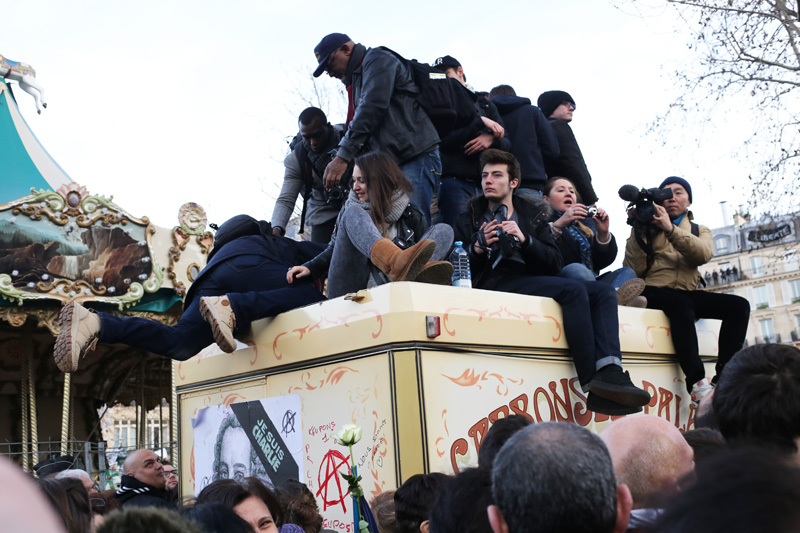 Marche Paris 11 janvier, cameraman