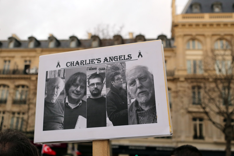 Giornalisti Charlie Hebdo Manifestazione Parigi
