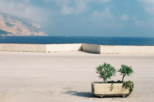 Cassis. Is not far from that falaise on the left that Antoine de Saint-Exupery 
	died in the morning of july 31 1944, while he was flying with is P-38 Lightning.