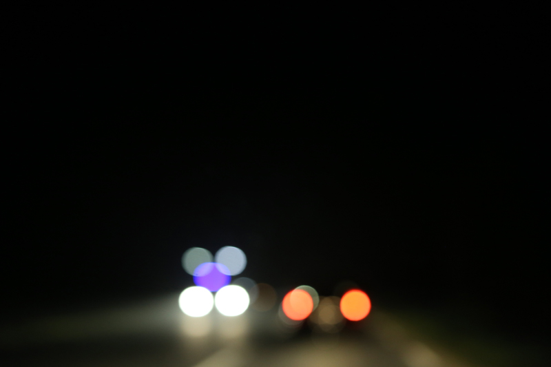 night photography driving highway