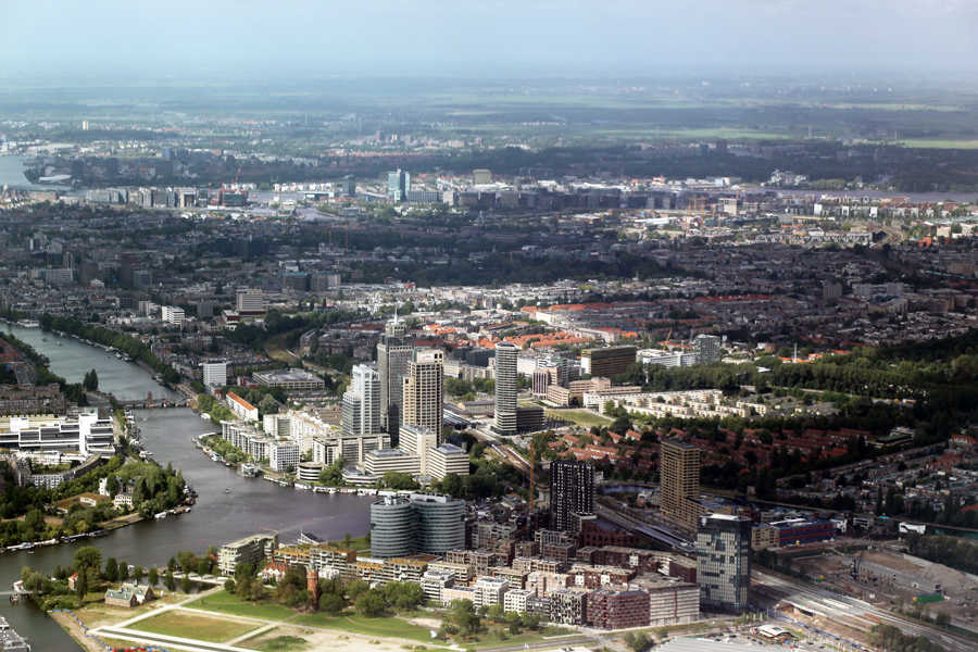 amsterdam aerial view from klm plane