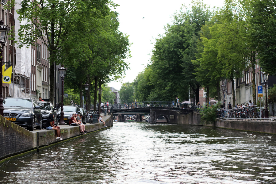 amsterdam view of a canal on saturday