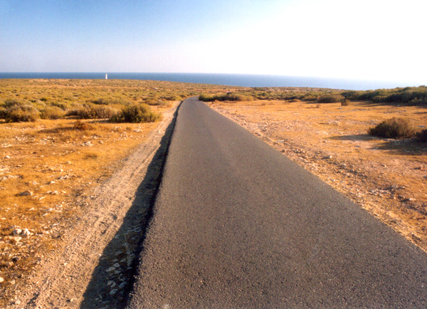Faro Formentera, strada verso il faro cap de barbaria