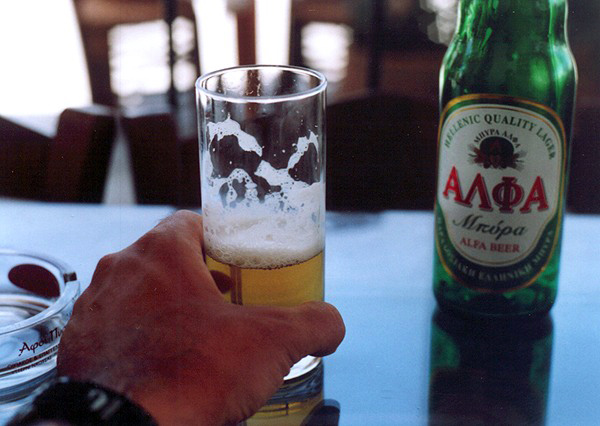 greece, alfa beer in cyclades islands