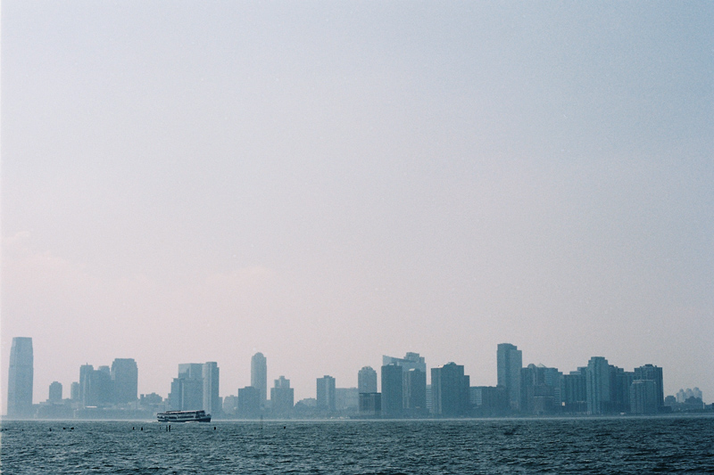 Desert New York skyline seen from Hudson River