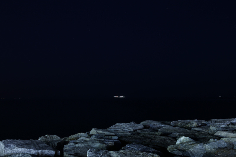 mediterranean sea by night with stars