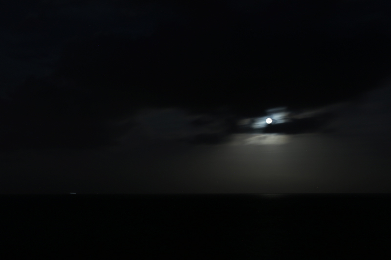 supermoon over the sea on summer