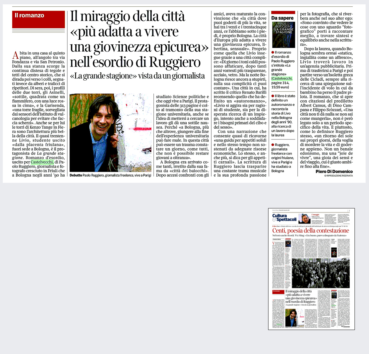 novità romanzo bologna vita universitaria la grande stagione paolo ruggiero recensione corriere sera