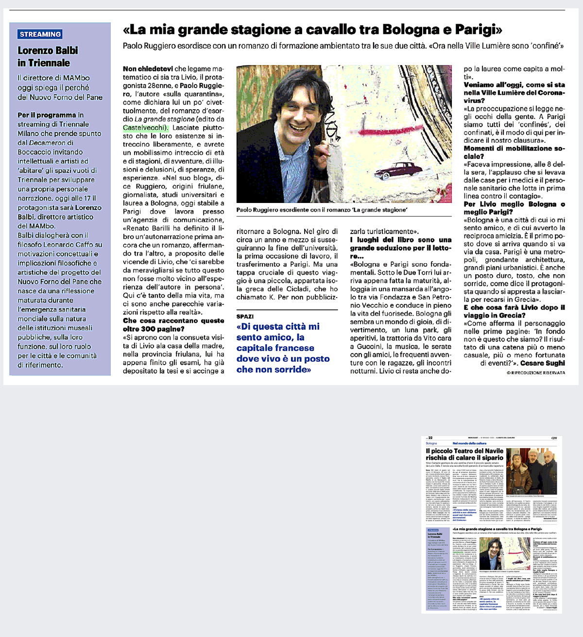 romanzo su bologna vita universitaria la grande stagione - intervista resto del carlino