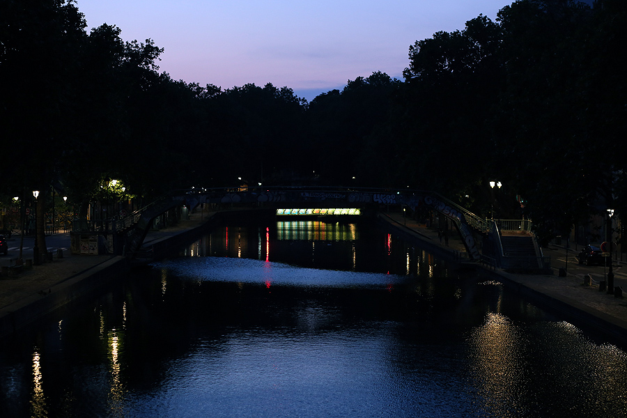 Canal Saint-Martin Paris by night, canal saint martin la nuit, di notte