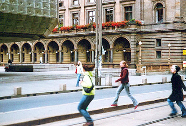 Prague, girls walking september 2008