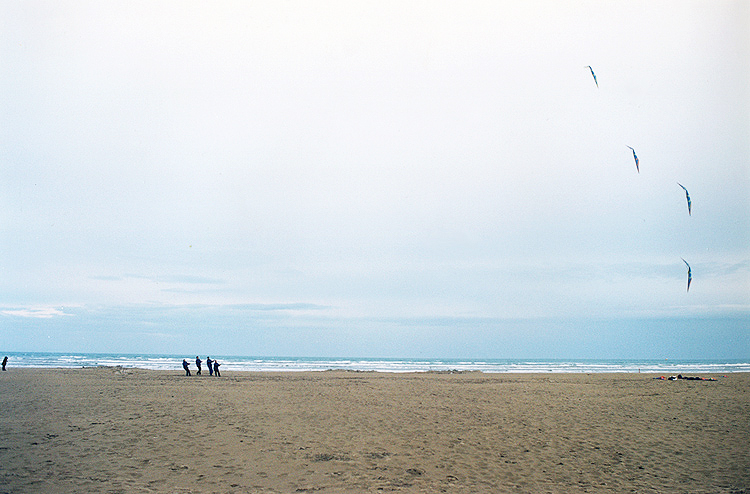 Riccione, flying on the beach