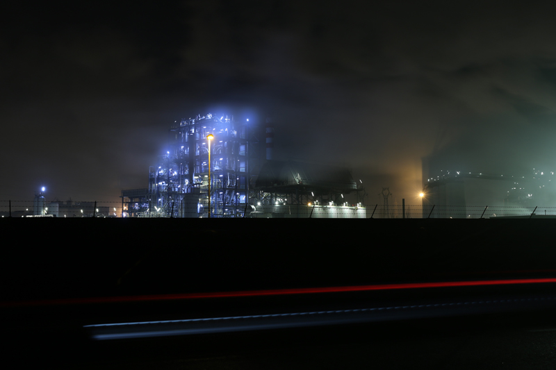 ravenna industrial district by night